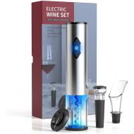 [아마존베스트]CIRCLE JOY Electric Wine Bottle Openers Set -- Battery Powered Operated Cordless Automatic Corkscrew Opener Puller Kit with Attached Foil Cutter Vacuum Stopper Wine Aerator Pourer,