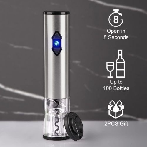  CIRCLE JOY Electric Wine Opener, Battery Wine Opener, Wine Bottle Opener, Electric Corkscrew, Wine Puller, Wine Screwpull, Uncorker, Cork Remover, Stainless Steel