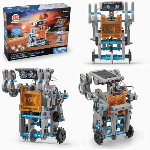  [아마존베스트]CIRO Solar Robot Creation Kit, 12-in-1 Solar Robot Kit for Kids, STEM Educational Science Toys with Working Solar Powered Motorized Engine and Gears