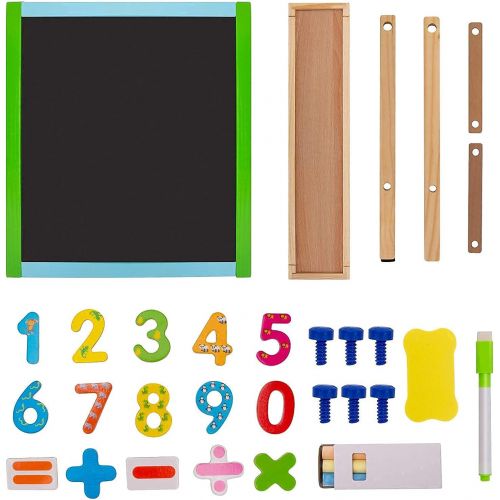  [아마존베스트]CIRO Tabletop Art Easel for Kids, Wooden Double-Sided Magnetic Dry Erase Board & Chalkboard, Toddler Gifts