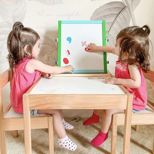  [아마존베스트]CIRO Tabletop Art Easel for Kids, Wooden Double-Sided Magnetic Dry Erase Board & Chalkboard, Toddler Gifts