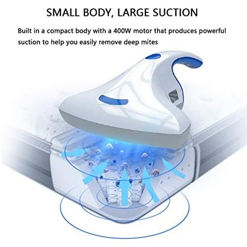  CJB18 Haushaltsmilben-Instrument, UV-Staubsauger Antibakterielle Abtoetungen Keime und Allergene, Tragbare Sterilisationsfilter und Filter fuer Matratzen, Kissen, Vorhange, Sofas