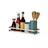 CJGrack Kitchen rack Stainless steel wall-mounted punch-free kitchen storage shelves snap-on, spice rack oil and salt sauce vinegar racks, multi-size optional (color : Silver, Size : 3012.