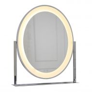 CJJC European Large Simple LED Makeup Mirror with 2 Color Lights Women Dressing Table Mirror for Home Salon Use,Silver,50 x 60cm