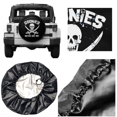  C-JOY Goonies Never Say Die Spare Tire Cover Dust-Proof Universal Wheel Protector Fit for Jeep and Various Vehicles (14,15,16,17 Inch)