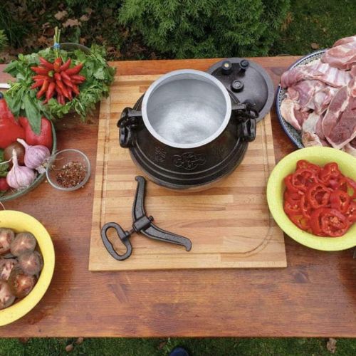  CKG Afghan Kazan Pressure Cooker Heavy Duty Uzbeki Tatar Казан Plov Pot Kitchenware - Dual Handles Cookware - Camping Travel Stove - Cooking Gifts ? Multicolor (10L/10.5 Quarts)