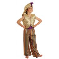 CL COSTUMES World Book Day-Character-Aladdin GENIE OF THE LAMP (GOLD AND STRIPED) Childs Fancy Dress Costume - All Ages