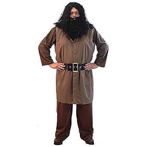  CL COSTUMES Fancy Dress-World Book Day-Halloween-Magic-Wizard School Mens HAGRID GIANT - From Sizes Small-4XL