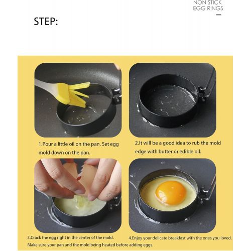  Fried Egg Poachers Egg Shaper Pancake Kitchen Tool CLA JLT Stainless Steel Pancake 2PS