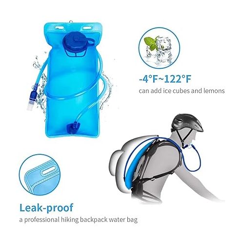  Clape Hydration Backpack with 2L Water Bladder, Small Mountain Bike Backpack Nylon Water Pack Lightweight Bicycle Daypack for Running, Hiking, Cycling, Camping