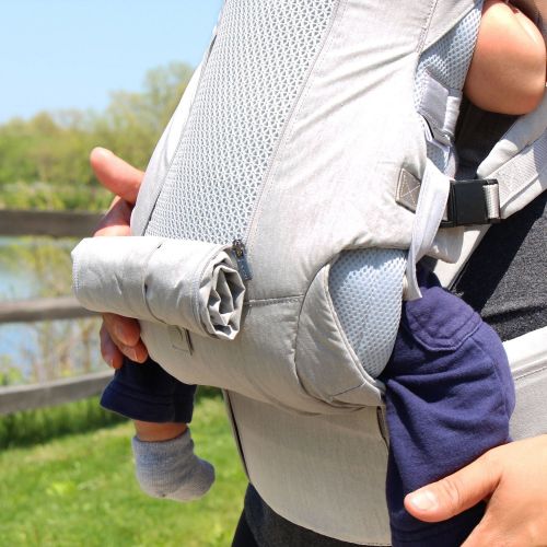  CLARMIEL One Touch Magnetic Baby and Toddler Carrier, Cool Comfort All Season Fabric, Multi-Position Ergonomic Design, Premium German-Made Magnetic Buckles (Gray)