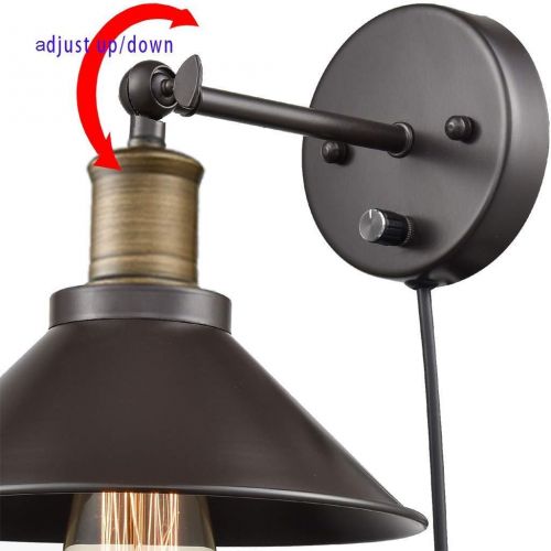  [아마존 핫딜]  [아마존핫딜]CLAXY Industrial Swing Arm Wall Sconce Simplicity 1 Light Wall Lamp-2 Pack