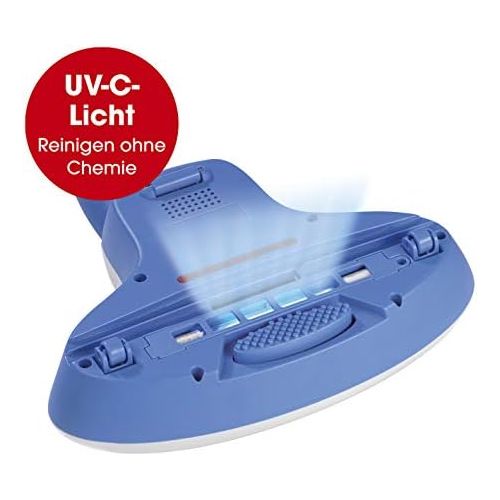  Clean Maxx CLEANmaxx Milben-Handstaubsauger | Antimilben-Sauger mit UV-C-Licht | Reinigung und Desinfizierung in einem Schritt | inkl. HEPA Filter [Hochwertiger Kunststoff, weiss-blau]