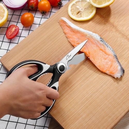  [아마존베스트]Kitchen Shears By Clear Style, Set of 2, Multipurpose Stainless Scissors-Steel Cooking Shears, Dishwasher Safe, Perfect For Preparing Beef, Chicken, Vegetables, Fish, and More, Bla