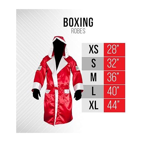  CLETO REYES Satin Boxing Robe with Hood for Men and Women, Adult Unisex Competition Uniform Apparel Clothes