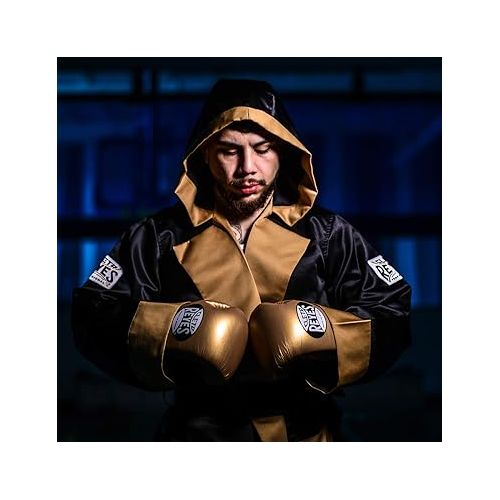  CLETO REYES Satin Boxing Robe with Hood for Men and Women, Adult Unisex Competition Uniform Apparel Clothes