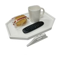 CLEVER BEAR Sofa Armrest Tray,Remote Organizer Prevents Items Slipping Off Serving Side Table (White-1)