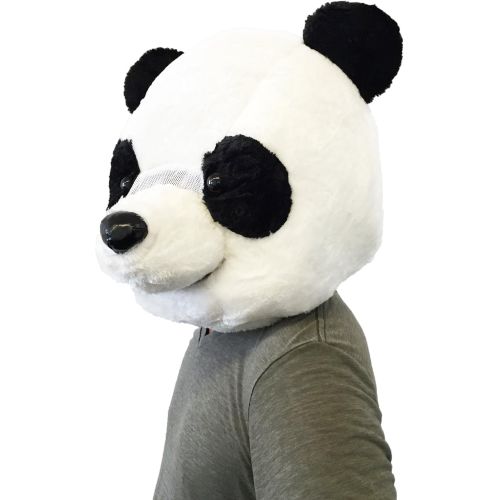  할로윈 용품Clever Idiots Inc Animal Head Mask - Plush Costume for Halloween Parties & Cosplay (Panda)