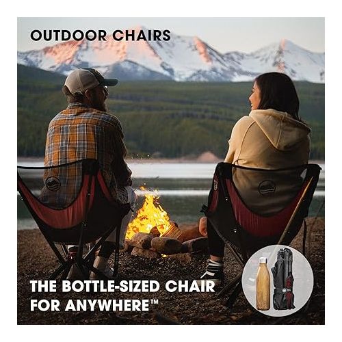  CLIQ Portable Chair - Lightweight Folding Chair for Camping - Supports 300 Lbs - Perfect for Outdoor Adventures - Red Chair