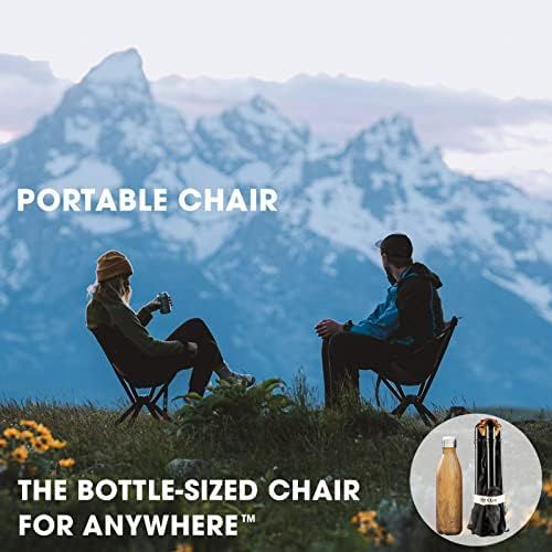  Cliq Camping Chair - Most Funded Portable Chair in Crowdfunding History. Bottle Sized Compact Outdoor Chair Sets up in 5 Seconds Supports 300lbs Aircraft Grade Aluminum