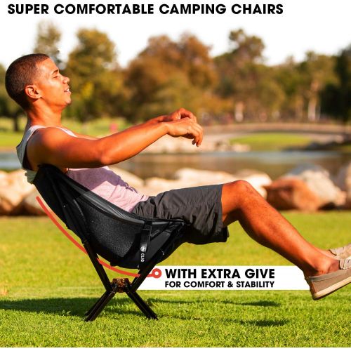  Cliq Camping Chair - Most Funded Portable Chair in Crowdfunding History. Bottle Sized Compact Outdoor Chair Sets up in 5 Seconds Supports 300lbs Aircraft Grade Aluminum