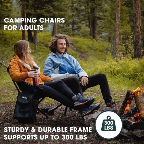  Cliq Camping Chair - Most Funded Portable Chair in Crowdfunding History. Bottle Sized Compact Outdoor Chair Sets up in 5 Seconds Supports 300lbs Aircraft Grade Aluminum