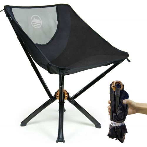  Cliq Camping Chair - Most Funded Portable Chair in Crowdfunding History. Bottle Sized Compact Outdoor Chair Sets up in 5 Seconds Supports 300lbs Aircraft Grade Aluminum