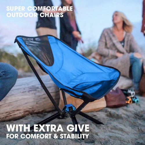  Cliq Camping Chair - Most Funded Portable Chair in Crowdfunding History. Bottle Sized Compact Outdoor Chair Sets up in 5 Seconds Supports 300lbs Aircraft Grade Aluminum