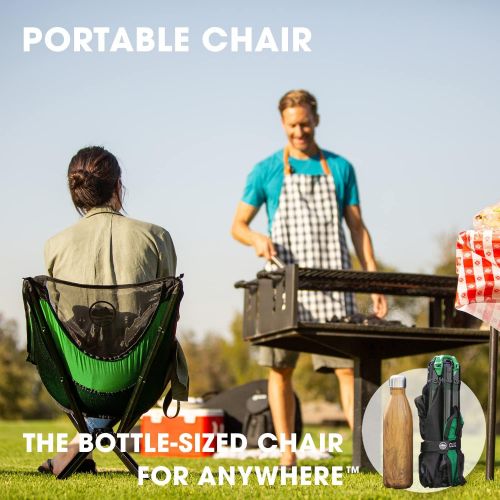  Cliq Camping Chair - Most Funded Portable Chair in Crowdfunding History. Bottle Sized Compact Outdoor Chair Sets up in 5 Seconds Supports 300lbs Aircraft Grade Aluminum