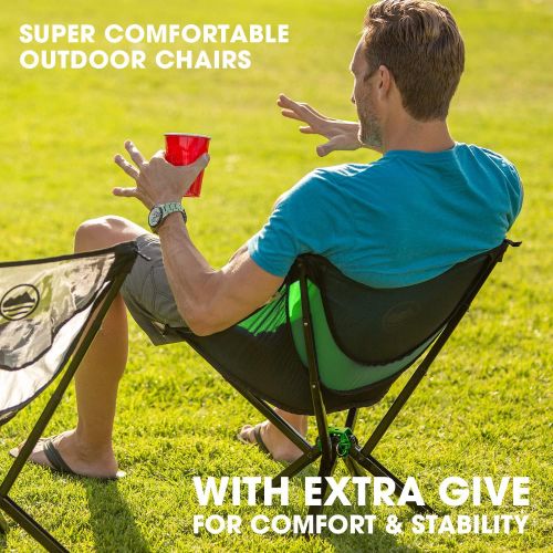  Cliq Camping Chair - Most Funded Portable Chair in Crowdfunding History. Bottle Sized Compact Outdoor Chair Sets up in 5 Seconds Supports 300lbs Aircraft Grade Aluminum