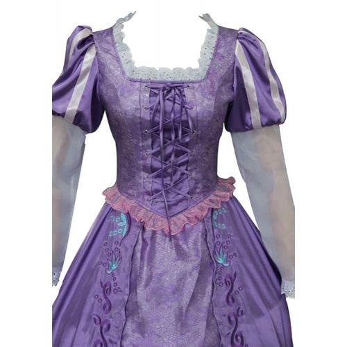  CLLMKL Tangled Costume Adults Princess Rapunzel Dress Halloween Cosplay