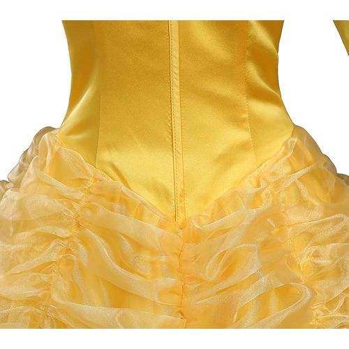  CLLMKL Adult Princess Belle Costume Beauty and The Beast Cosplay Dress