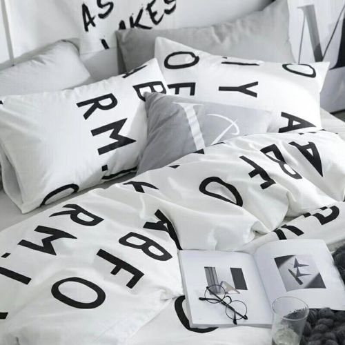  CLOTHKNOW Big Checker Duvet Cover Sets Boys Full/Queen Quilt Cover Cotton Modern Comforter Cover Geometric 1 Duvet Cover 2 Pillowcases no Comforter