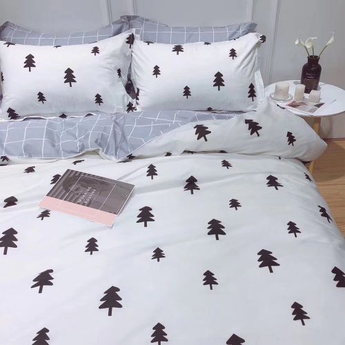  CLOTHKNOW Big Checker Duvet Cover Sets Boys Full/Queen Quilt Cover Cotton Modern Comforter Cover Geometric 1 Duvet Cover 2 Pillowcases no Comforter