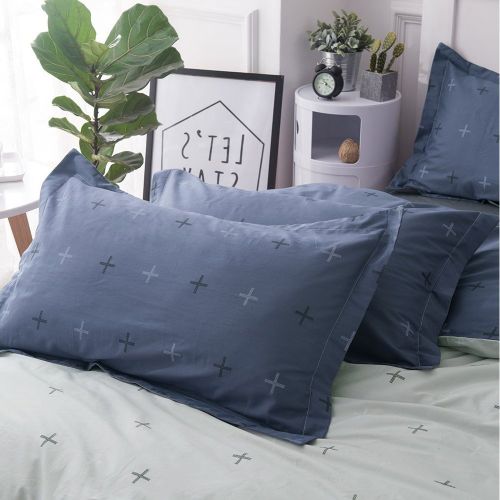  CLOTHKNOW Big Checker Duvet Cover Sets Boys Full/Queen Quilt Cover Cotton Modern Comforter Cover Geometric 1 Duvet Cover 2 Pillowcases no Comforter