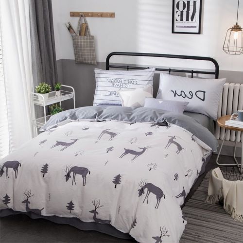  CLOTHKNOW Big Checker Duvet Cover Sets Boys Full/Queen Quilt Cover Cotton Modern Comforter Cover Geometric 1 Duvet Cover 2 Pillowcases no Comforter