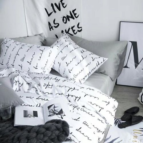  CLOTHKNOW Big Checker Duvet Cover Sets Boys Full/Queen Quilt Cover Cotton Modern Comforter Cover Geometric 1 Duvet Cover 2 Pillowcases no Comforter