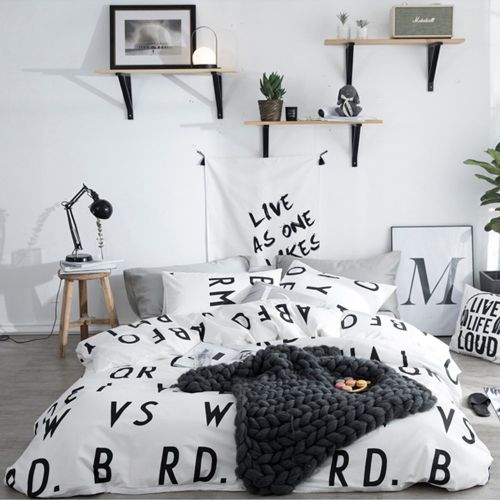  CLOTHKNOW Big Checker Duvet Cover Sets Boys Full/Queen Quilt Cover Cotton Modern Comforter Cover Geometric 1 Duvet Cover 2 Pillowcases no Comforter