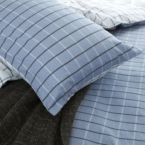  CLOTHKNOW Big Checker Duvet Cover Sets Boys Full/Queen Quilt Cover Cotton Modern Comforter Cover Geometric 1 Duvet Cover 2 Pillowcases no Comforter