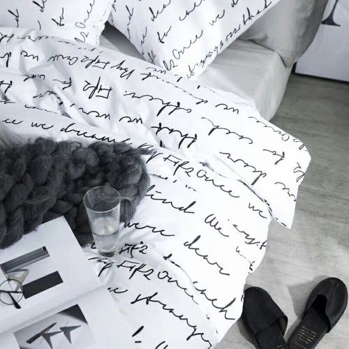  CLOTHKNOW Grid Duvet Cover Sets Queen/Full White Black Bedding Sets for Boys Checkered 100 Cotton Set of 3-1 Duvet Cover Zipper Closure 2 Envelope Pillow Shams Standard NO Comforte