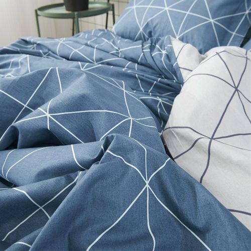  CLOTHKNOW Grid Duvet Cover Sets Queen/Full White Black Bedding Sets for Boys Checkered 100 Cotton Set of 3-1 Duvet Cover Zipper Closure 2 Envelope Pillow Shams Standard NO Comforte