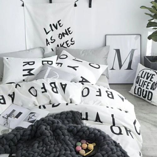  CLOTHKNOW Grid Duvet Cover Sets Queen/Full White Black Bedding Sets for Boys Checkered 100 Cotton Set of 3-1 Duvet Cover Zipper Closure 2 Envelope Pillow Shams Standard NO Comforte