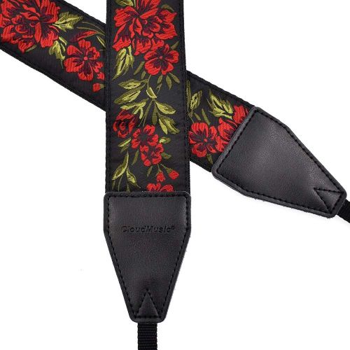  CLOUDMUSIC Camera Strap Jacquard Weave Neck Strap For Girls Men Women Floral Series (Red Roses)