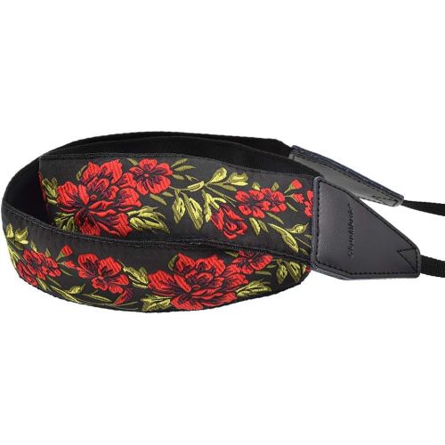  CLOUDMUSIC Camera Strap Jacquard Weave Neck Strap For Girls Men Women Floral Series (Red Roses)