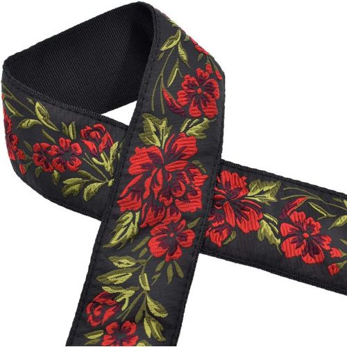  CLOUDMUSIC Camera Strap Jacquard Weave Neck Strap For Girls Men Women Floral Series (Red Roses)