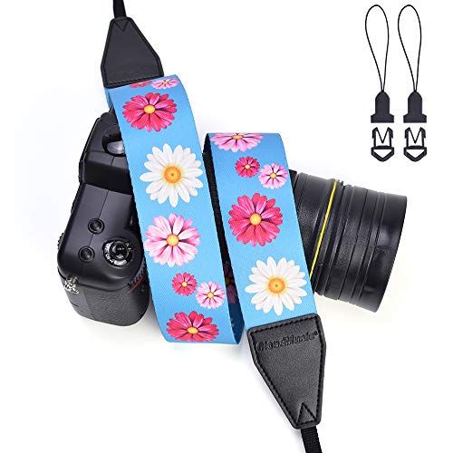  CLOUDMUSIC Camera Strap Jacquard Weave Neck Strap For Girls Men Women Floral Series(Colorful Daisy)