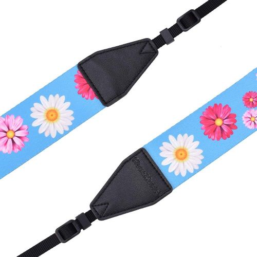  CLOUDMUSIC Camera Strap Jacquard Weave Neck Strap For Girls Men Women Floral Series(Colorful Daisy)