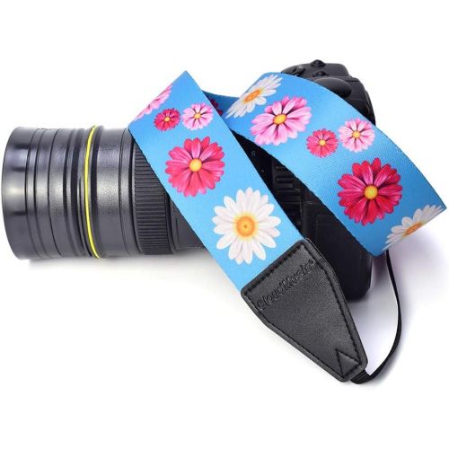  CLOUDMUSIC Camera Strap Jacquard Weave Neck Strap For Girls Men Women Floral Series(Colorful Daisy)