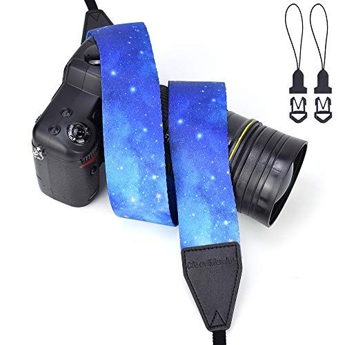  CLOUDMUSIC Camera Strap Jacquard Weave Neck Strap For Girls Men Women Floral Series(Blue Galaxy)