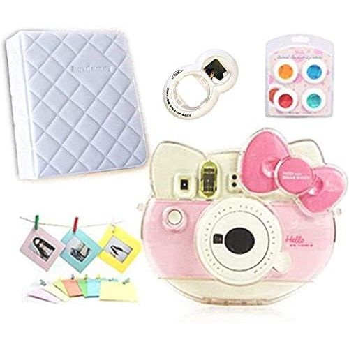  CLOVER Accessory Bundles Set (Crystal Case/Album/Close-Up Lens/Filter) for Fujifilm Instax Mini KT Instant Camera